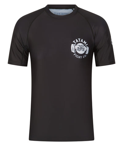 Fist Bump Short Sleeve Rash Guard - Black