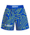 Ladies Abstract High Cut Shorts - Blue & Yellow