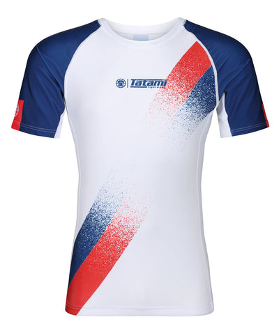 Abstract Rash Guard - White & Navy