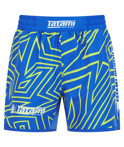 Abstract High Cut Shorts - Blue & Yellow